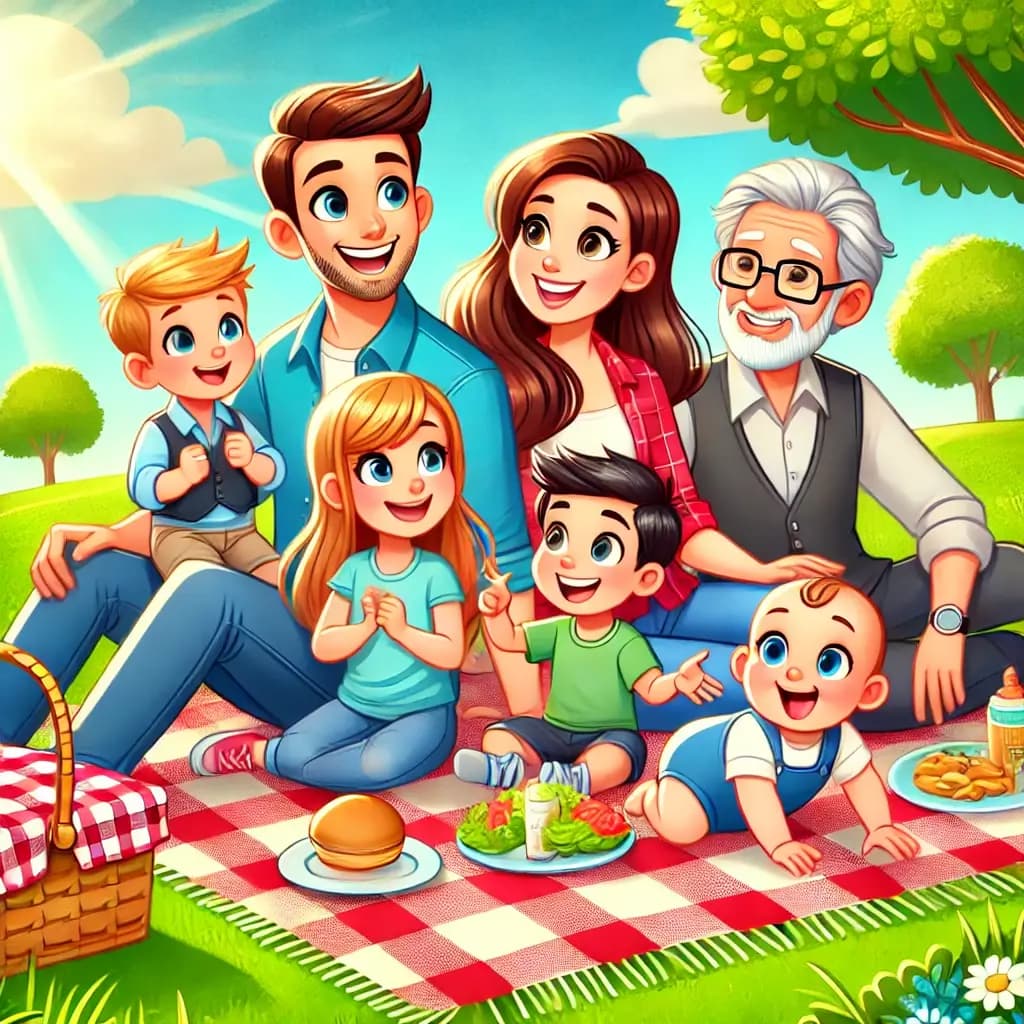 AI Generated Family Cartoon